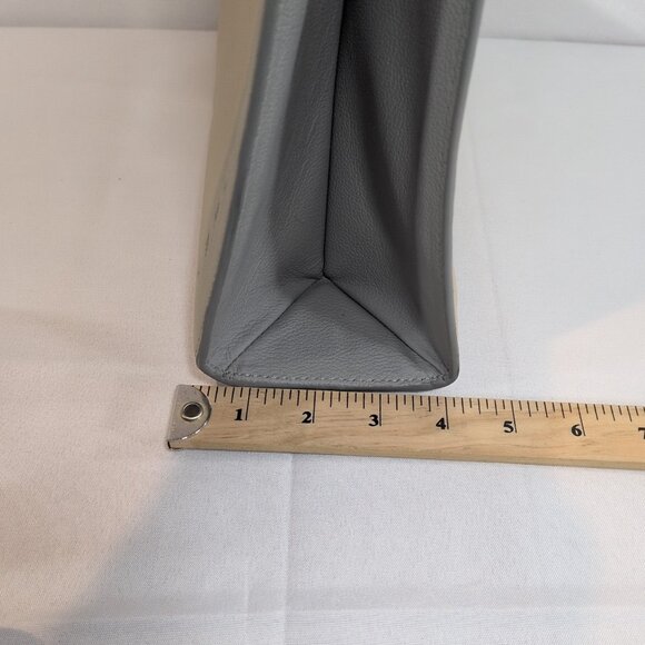 Tesla Corsicana Tote Leather Purse Bag NEW NWT Beige Grey Handbag Satchel $500 - Picture 16 of 16